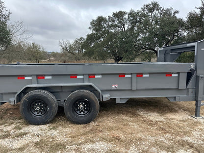 SALE - Delco Gooseneck Dump 83"x16' 2ft sides - 14k - GRAY - 0289 - J4 Trailer