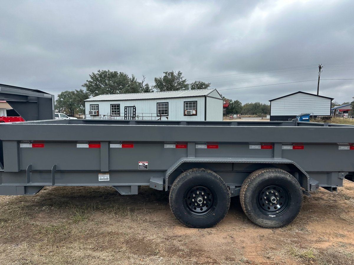 SALE - Delco Gooseneck Dump 83"x16' 2ft sides - 14k - GRAY - 0289 - J4 Trailer