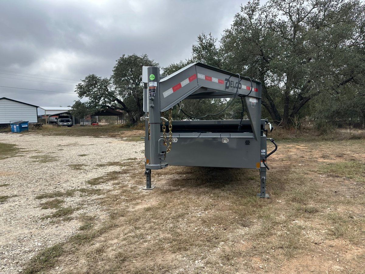 SALE - Delco Gooseneck Dump 83"x16' 2ft sides - 14k - GRAY - 0289 - J4 Trailer