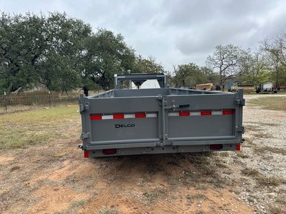 SALE - Delco Gooseneck Dump 83"x16' 2ft sides - 14k - GRAY - 0289 - J4 Trailer