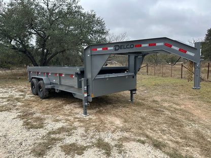 SALE - Delco Gooseneck Dump 83"x16' 2ft sides - 14k - GRAY - 0289 - J4 Trailer