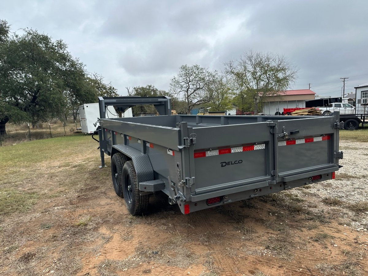 SALE - Delco Gooseneck Dump 83"x16' 2ft sides - 14k - GRAY - 0289 - J4 Trailer