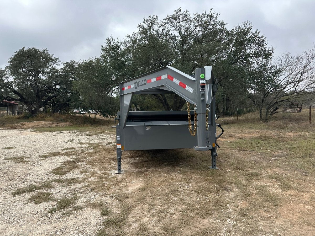 SALE - Delco Gooseneck Dump 83"x16' 2ft sides - 14k - GRAY - 0289 - J4 Trailer