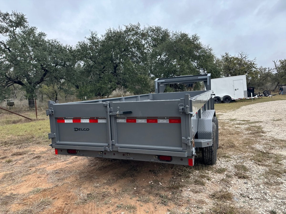 SALE - Delco Gooseneck Dump 83"x16' 2ft sides - 14k - GRAY - 0289 - J4 Trailer