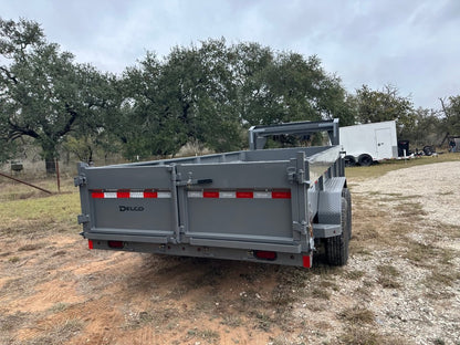 SALE - Delco Gooseneck Dump 83"x16' 2ft sides - 14k - GRAY - 0289 - J4 Trailer
