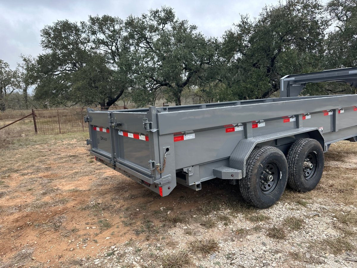 SALE - Delco Gooseneck Dump 83"x16' 2ft sides - 14k - GRAY - 0289 - J4 Trailer