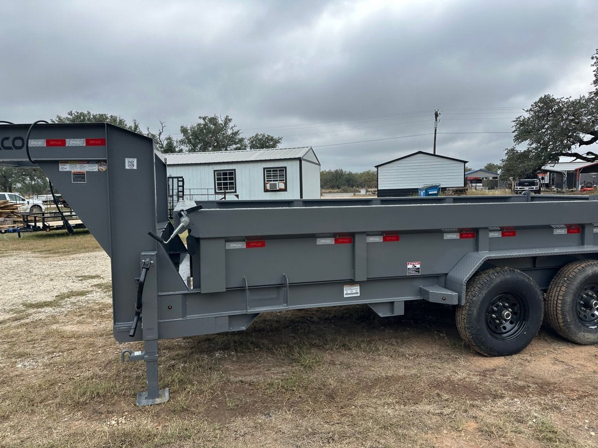 SALE - Delco Gooseneck Dump 83"x16' 2ft sides - 14k - GRAY - 0289 - J4 Trailer