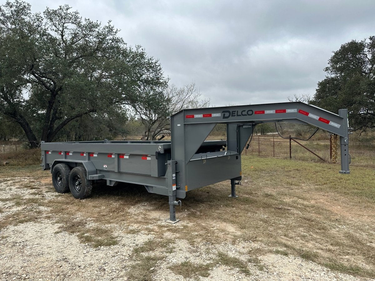 SALE - Delco Gooseneck Dump 83"x16' 2ft sides - 14k - GRAY - 0289 - J4 Trailer