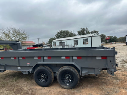 SALE - Delco Gooseneck Dump 83"x16' 2ft sides - 14k - GRAY - 0289 - J4 Trailer