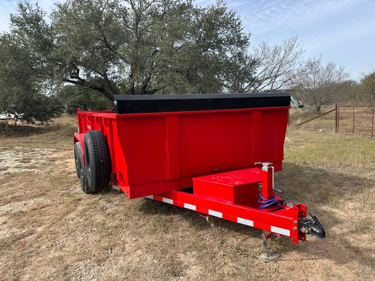 SALE - DP Platinumstar 83"x14' Eco Tandem 14k Dump RED - 1740 - J4 Trailer