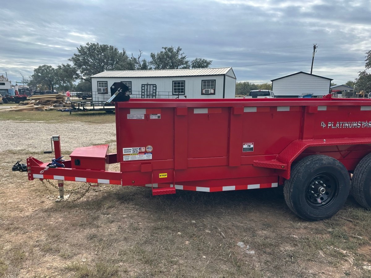 SALE - DP Platinumstar 83"x14' Eco Tandem 14k Dump RED - 1740 - J4 Trailer