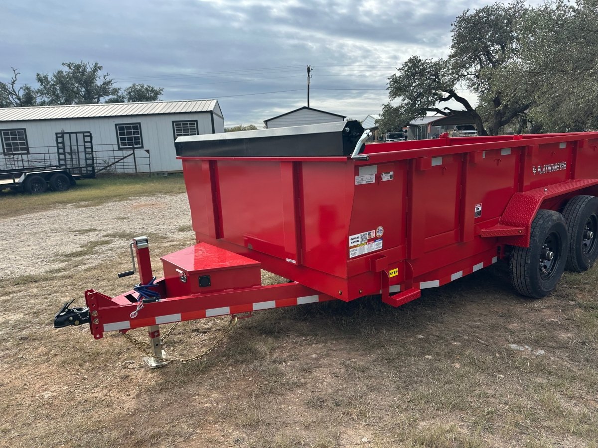 SALE - DP Platinumstar 83"x14' Eco Tandem 14k Dump RED - 1740 - J4 Trailer
