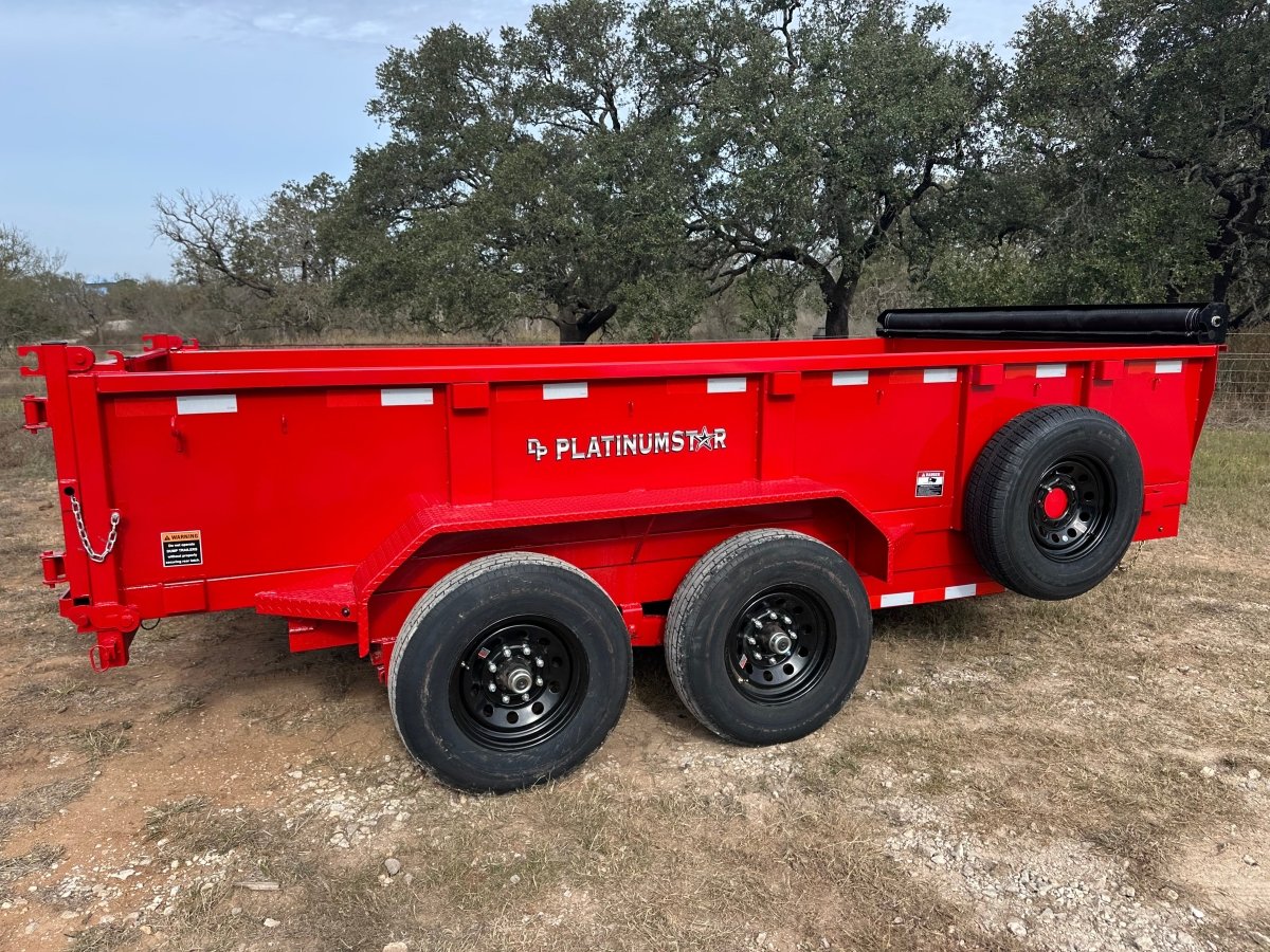 SALE - DP Platinumstar 83"x14' Eco Tandem 14k Dump RED - 1740 - J4 Trailer