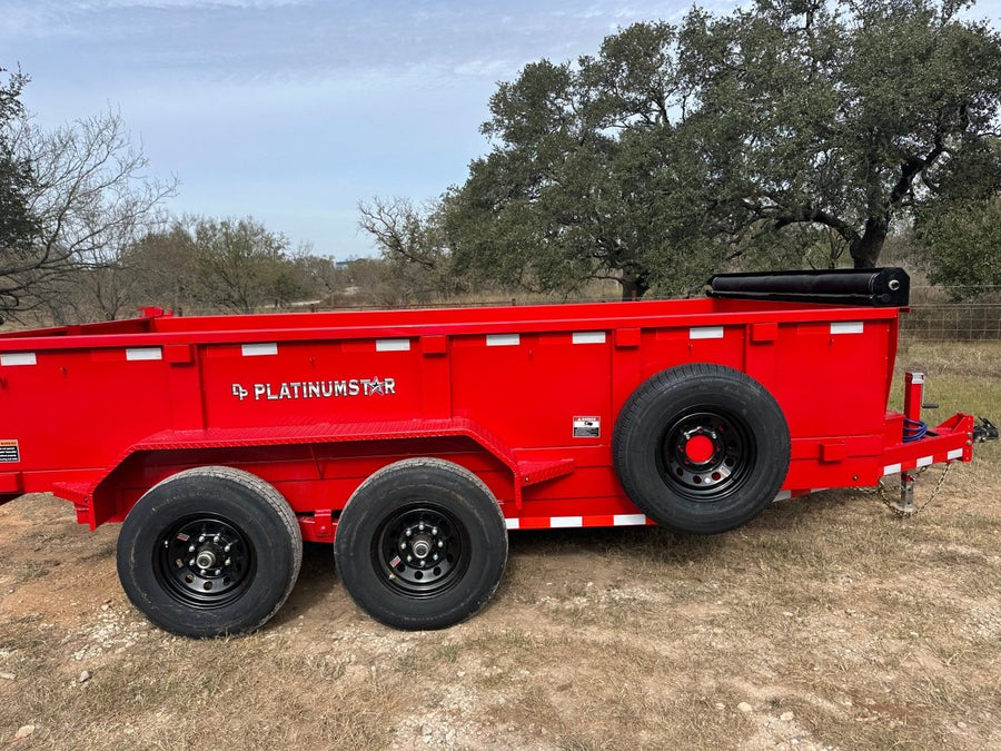 SALE - DP Platinumstar 83"x14' Eco Tandem 14k Dump RED - 1740 - J4 Trailer