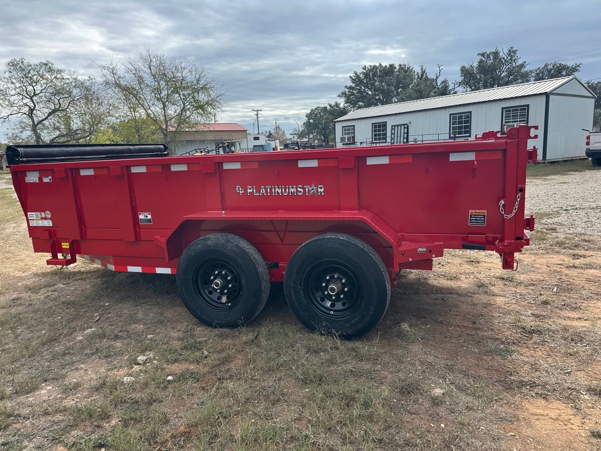 SALE - DP Platinumstar 83"x14' Eco Tandem 14k Dump RED - 1740 - J4 Trailer