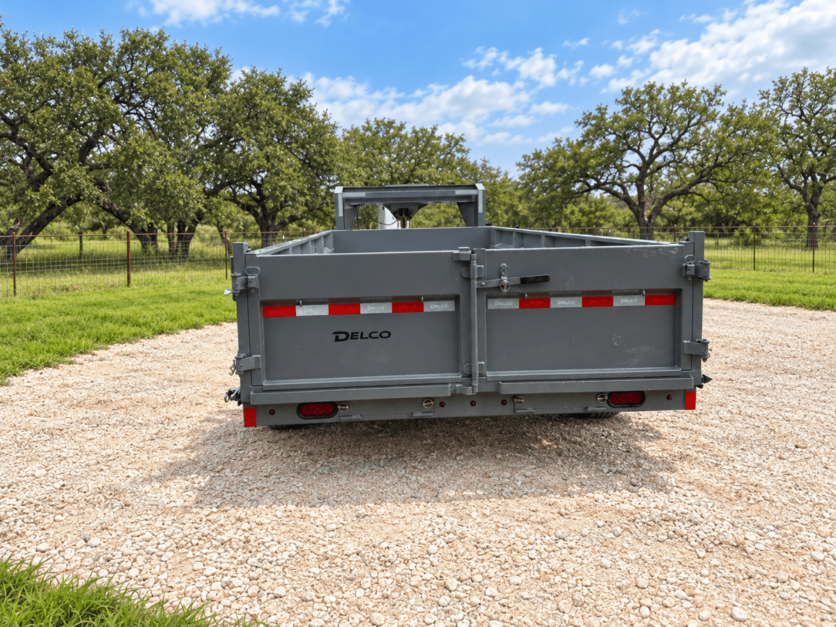 SALE - SCRATCH & DENT Delco Gooseneck Dump 83"x16' 2ft sides - 14K - GRAY - 4474 - J4 Trailer