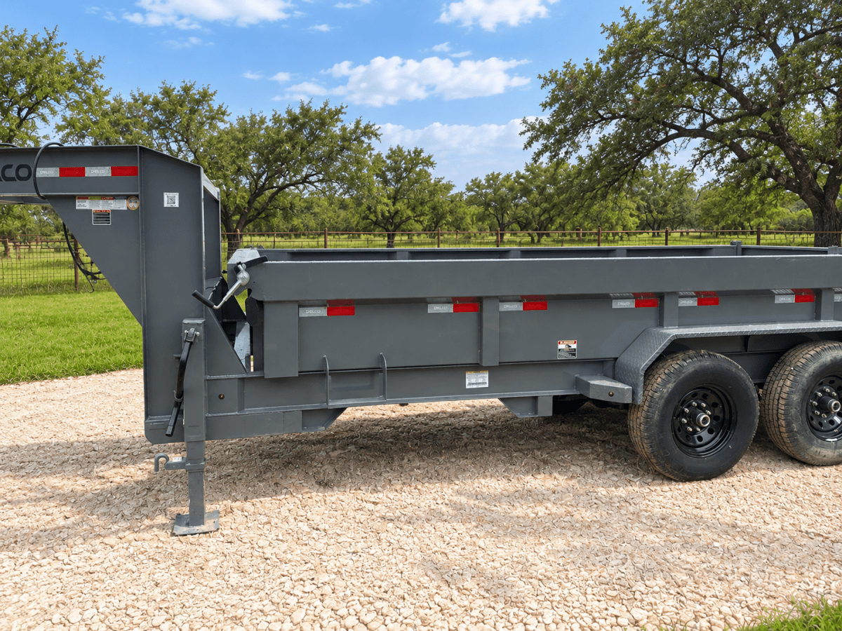 SALE - SCRATCH & DENT Delco Gooseneck Dump 83"x16' 2ft sides - 14K - GRAY - 4474 - J4 Trailer