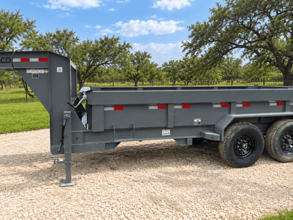 SALE - SCRATCH & DENT Delco Gooseneck Dump 83"x16' 2ft sides - 14K - GRAY - 4474 - J4 Trailer