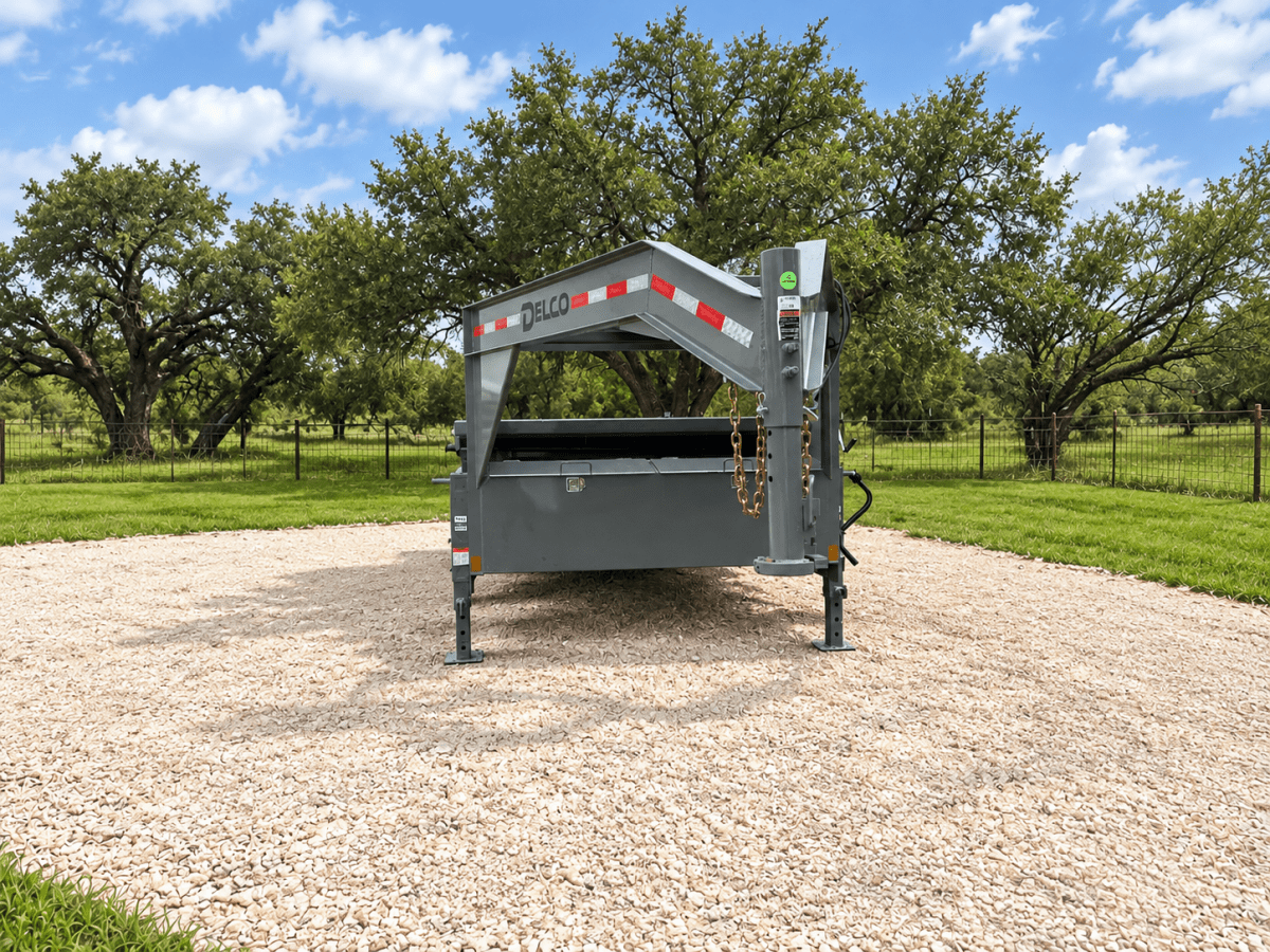 SALE - SCRATCH & DENT Delco Gooseneck Dump 83"x16' 2ft sides - 14K - GRAY - 4474 - J4 Trailer