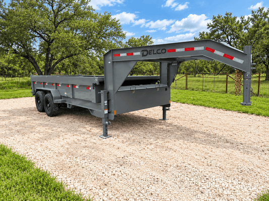 SALE - SCRATCH & DENT Delco Gooseneck Dump 83"x16' 2ft sides - 14K - GRAY - 4474 - J4 Trailer