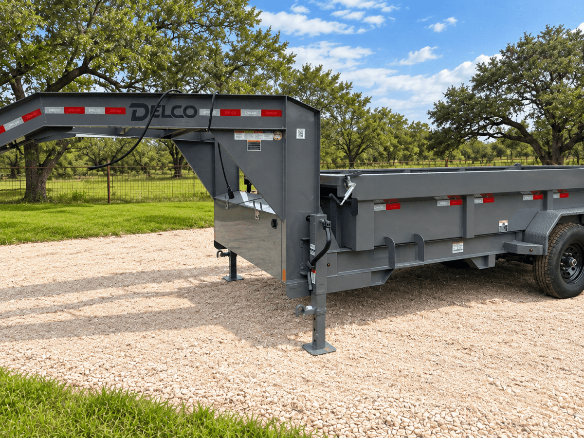 SALE - SCRATCH & DENT Delco Gooseneck Dump 83"x16' 2ft sides - 14K - GRAY - 4474 - J4 Trailer