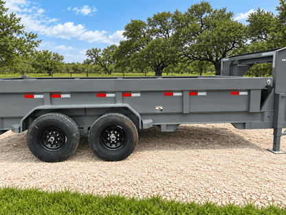 SALE - SCRATCH & DENT Delco Gooseneck Dump 83"x16' 2ft sides - 14K - GRAY - 4474 - J4 Trailer
