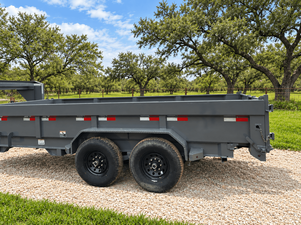 SALE - SCRATCH & DENT Delco Gooseneck Dump 83"x16' 2ft sides - 14K - GRAY - 4474 - J4 Trailer