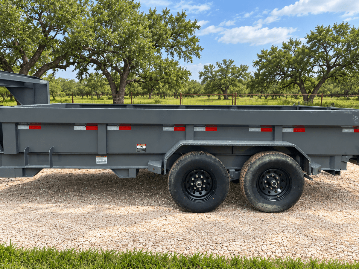 SALE - SCRATCH & DENT Delco Gooseneck Dump 83"x16' 2ft sides - 14K - GRAY - 4474 - J4 Trailer