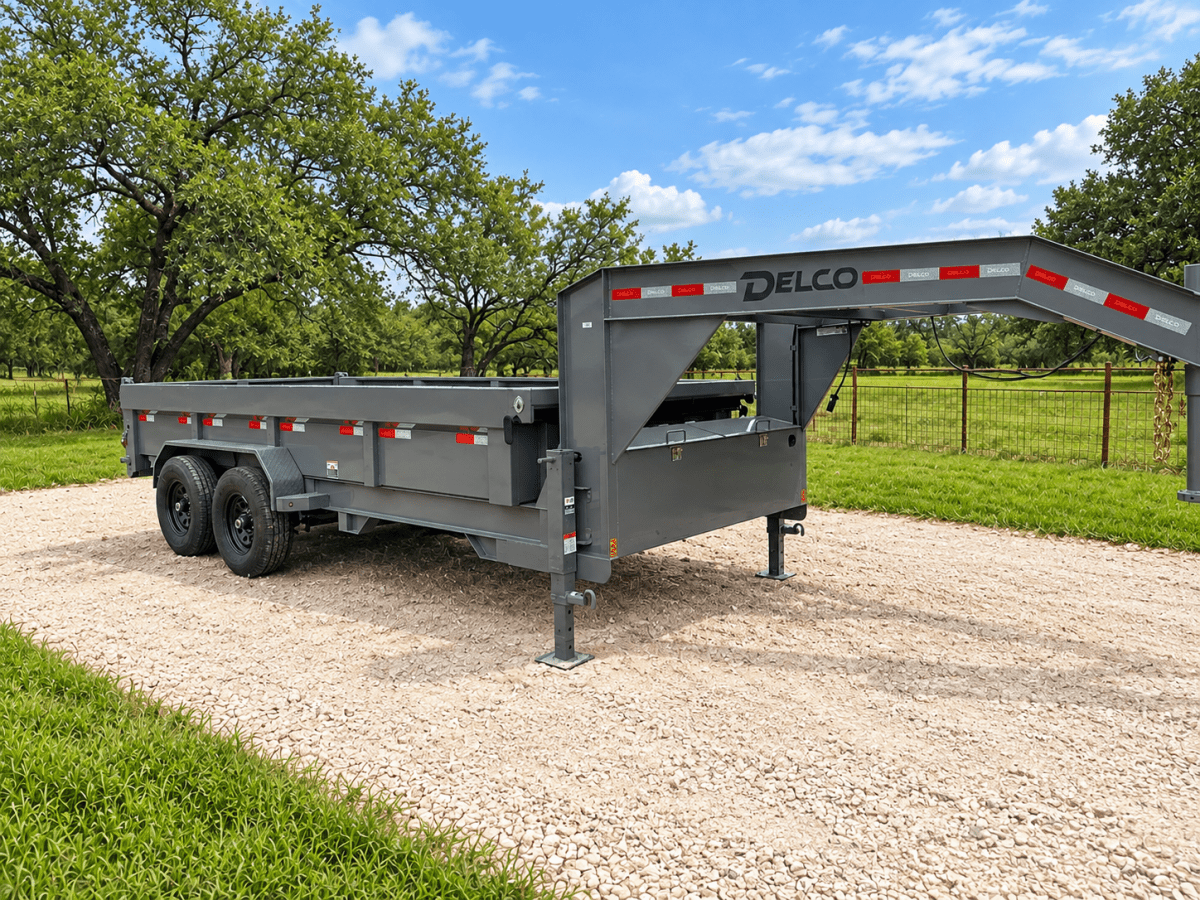 SALE - SCRATCH & DENT Delco Gooseneck Dump 83"x16' 2ft sides - 14K - GRAY - 4474 - J4 Trailer