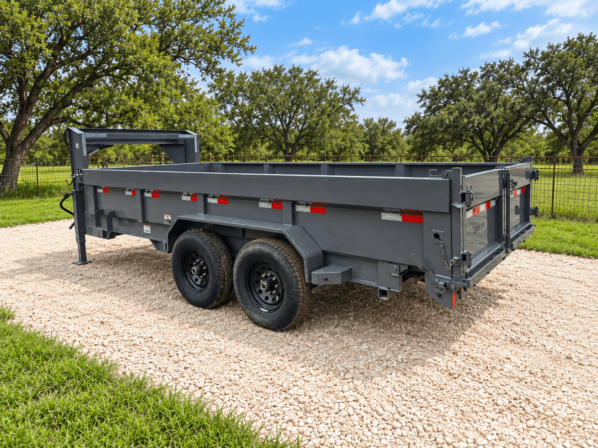SALE - SCRATCH & DENT Delco Gooseneck Dump 83"x16' 2ft sides - 14K - GRAY - 4474 - J4 Trailer