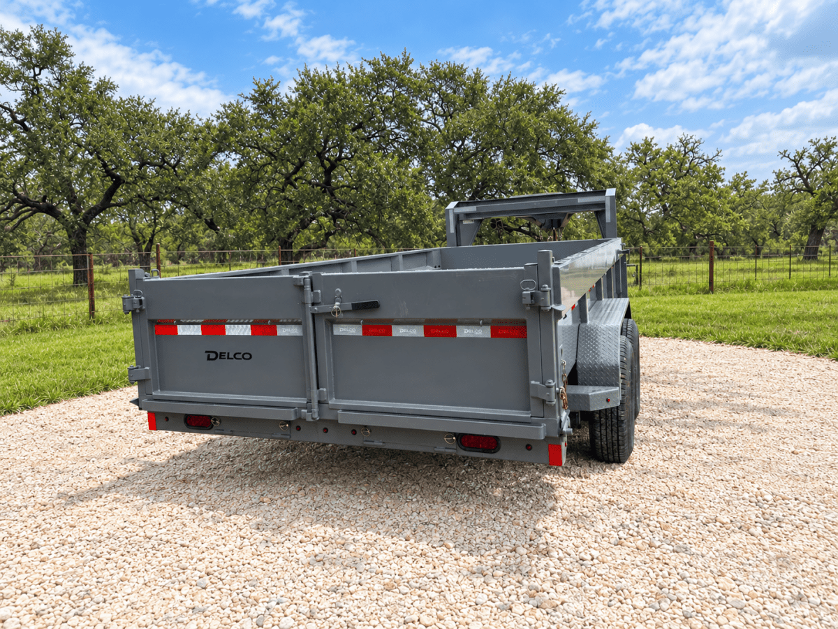 SALE - SCRATCH & DENT Delco Gooseneck Dump 83"x16' 2ft sides - 14K - GRAY - 4474 - J4 Trailer