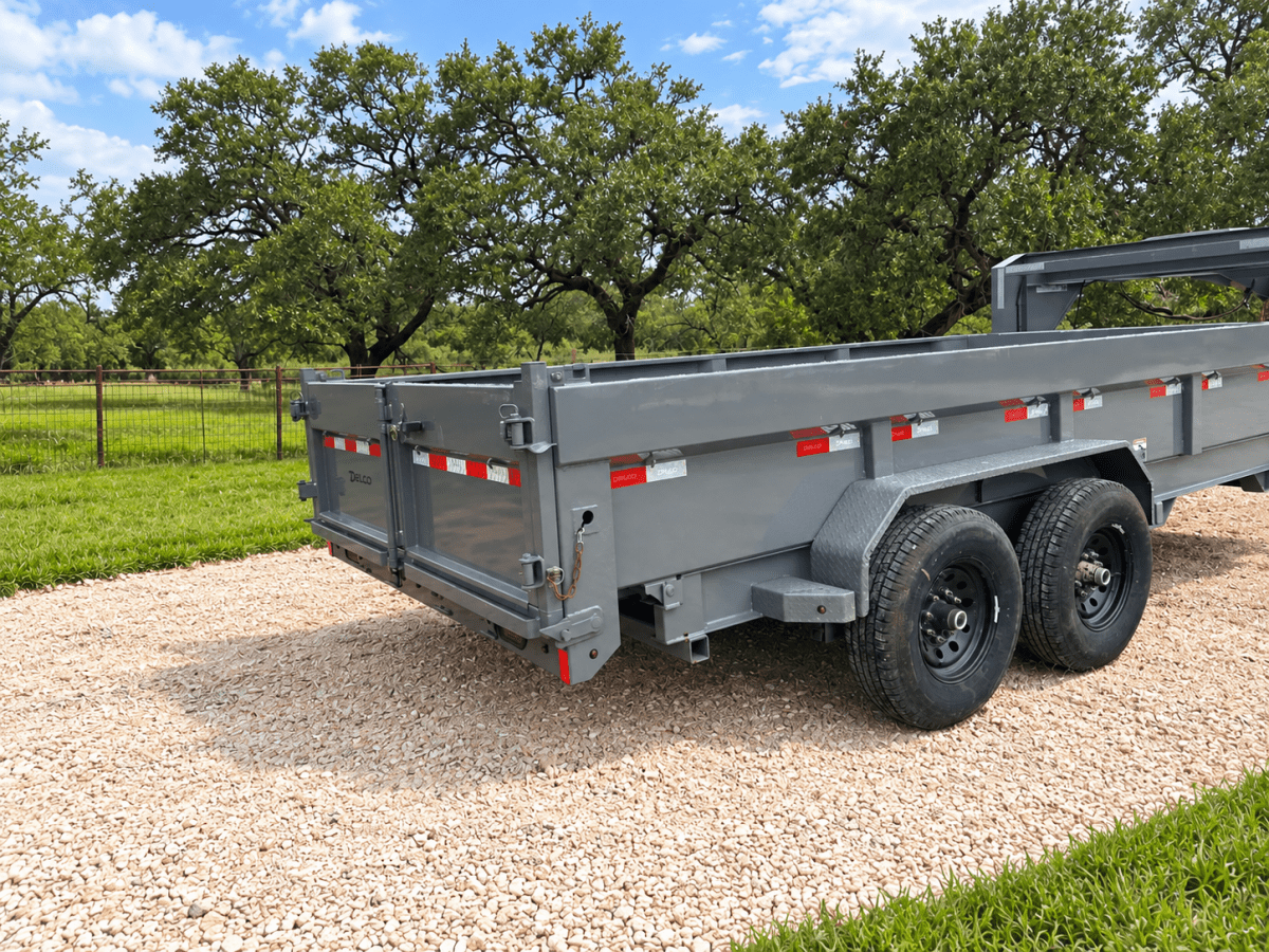 SALE - SCRATCH & DENT Delco Gooseneck Dump 83"x16' 2ft sides - 14K - GRAY - 4474 - J4 Trailer