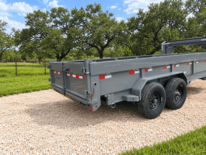 SALE - SCRATCH & DENT Delco Gooseneck Dump 83"x16' 2ft sides - 14K - GRAY - 4474 - J4 Trailer