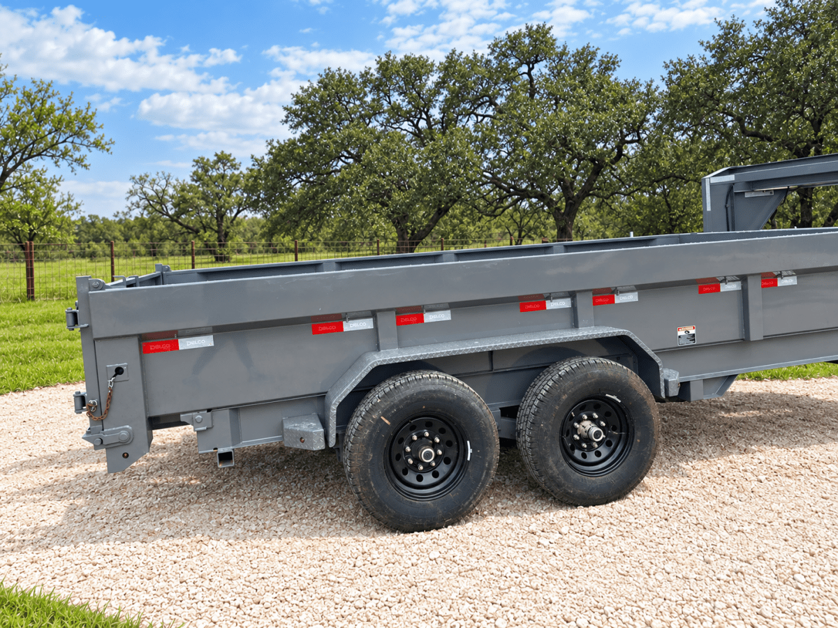 SALE - SCRATCH & DENT Delco Gooseneck Dump 83"x16' 2ft sides - 14K - GRAY - 4474 - J4 Trailer