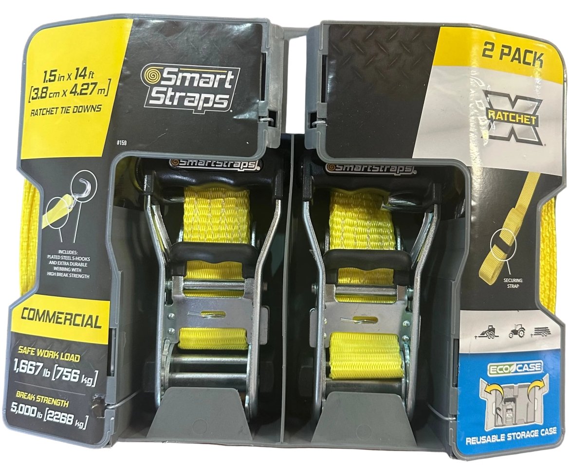SmartStraps Ratchet - X Straps w/ J - Hooks - 1 - 1/2" (Qty 2) - J4 Trailer