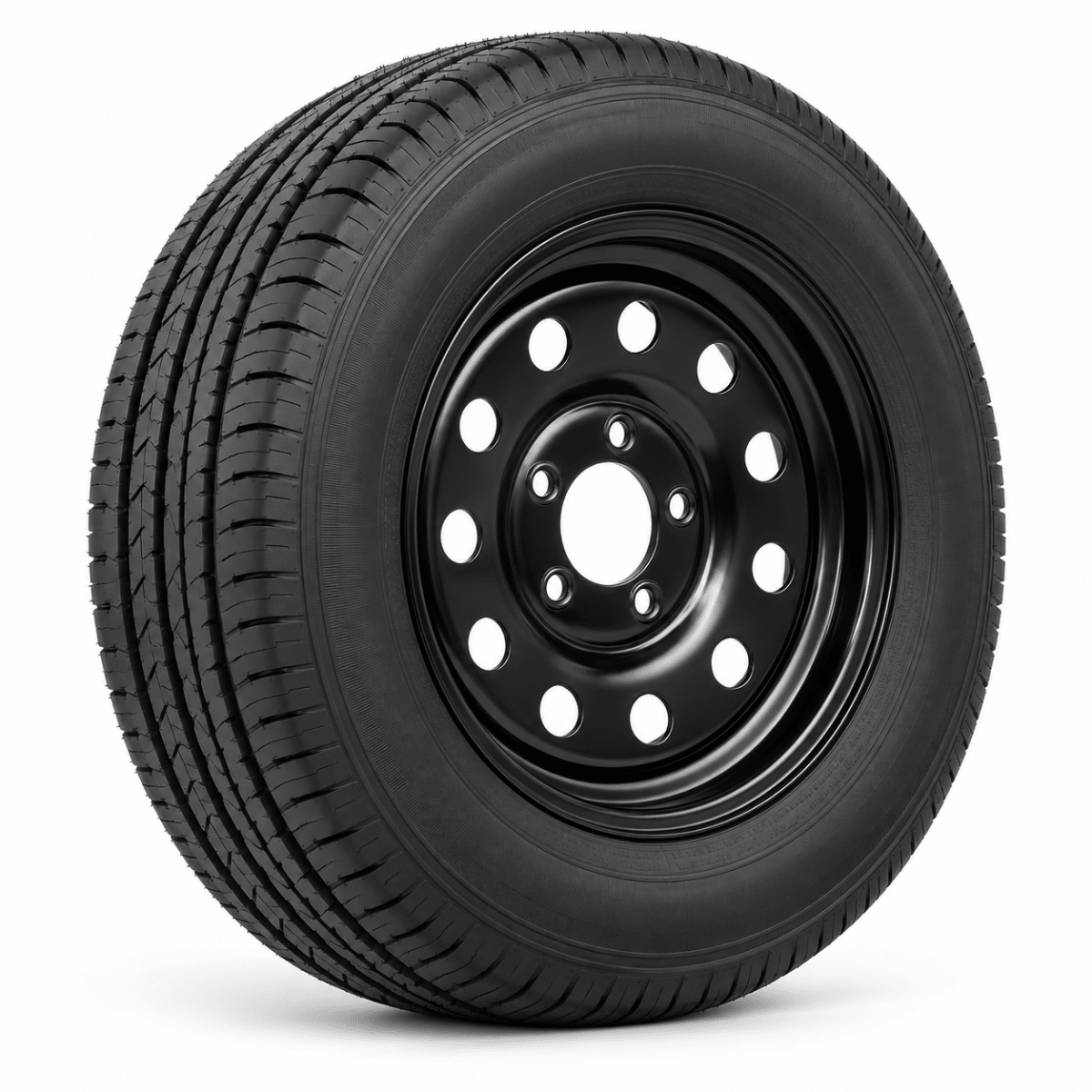 Spare Tire with Wheel ST205/75R15D RAMBLER ON 15x5-4.5 Black Mod - J4 Trailer