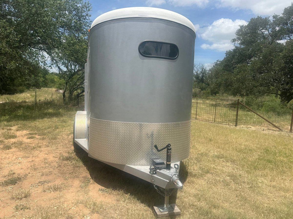 USED 2015 CM 6x14 Silver 2 Horse Slant Bumper Trailer- 4479 - J4 Trailer