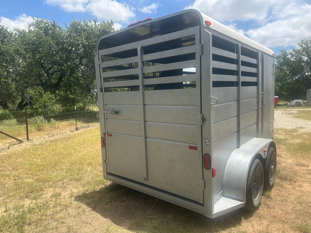 USED 2015 CM 6x14 Silver 2 Horse Slant Bumper Trailer- 4479 - J4 Trailer