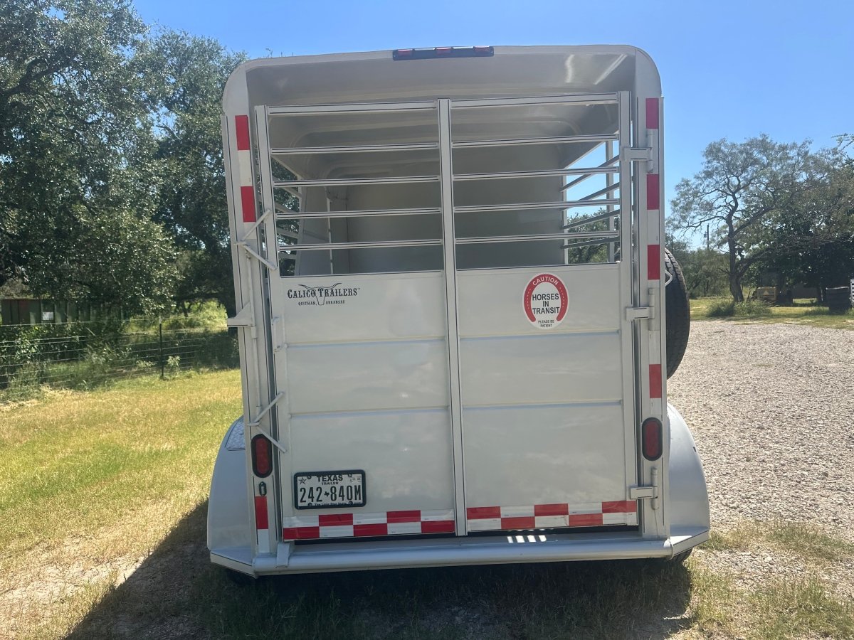 USED 2022 Calico 6x12 White 2 Horse Slant Bumper Trailer - 0566 - J4 Trailer