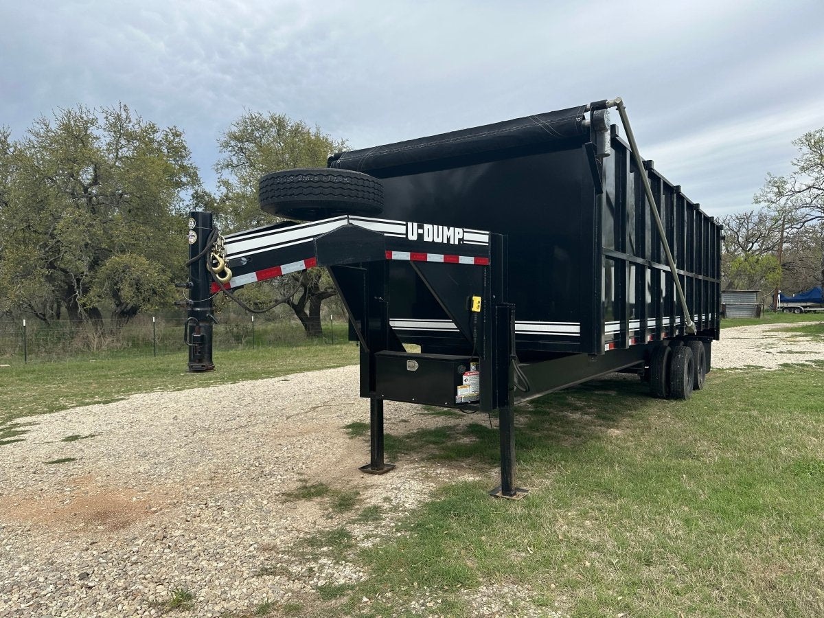 USED 2023 96"x20' U - Dump Gooseneck Dual Tandem Dump Trailer 0524 - J4 Trailer