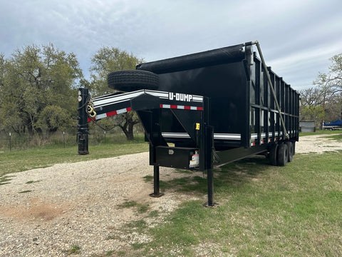 USED 2023 96"x20' U - Dump Gooseneck Dual Tandem Dump Trailer 0524 - J4 Trailer