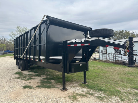 USED 2023 96"x20' U - Dump Gooseneck Dual Tandem Dump Trailer 0524 - J4 Trailer