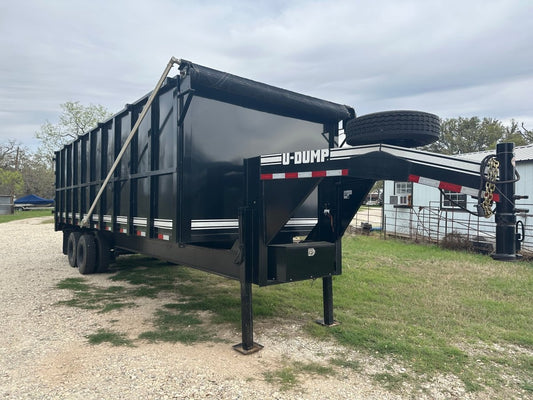 USED 2023 96"x20' U - Dump Gooseneck Dual Tandem Dump Trailer 0524 - J4 Trailer