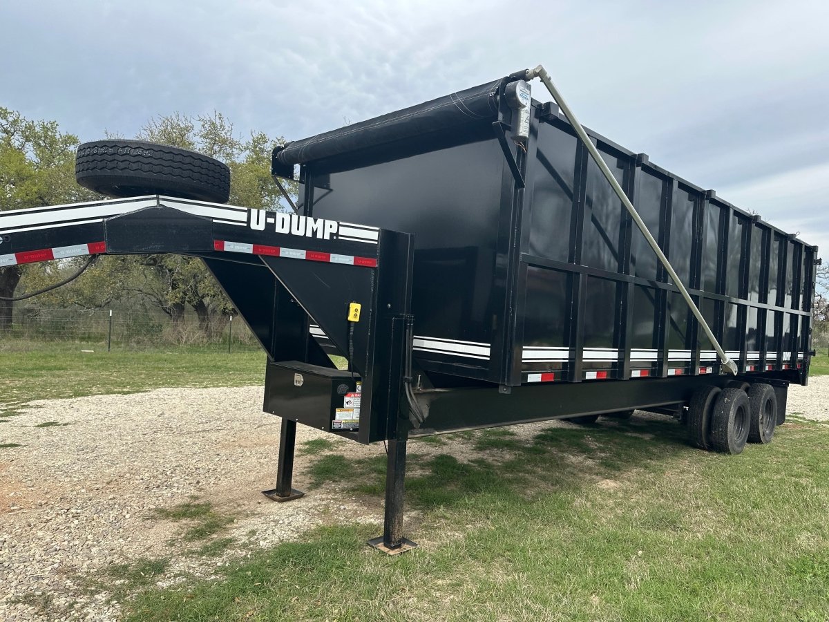 USED 2023 96"x20' U - Dump Gooseneck Dual Tandem Dump Trailer 0524 - J4 Trailer