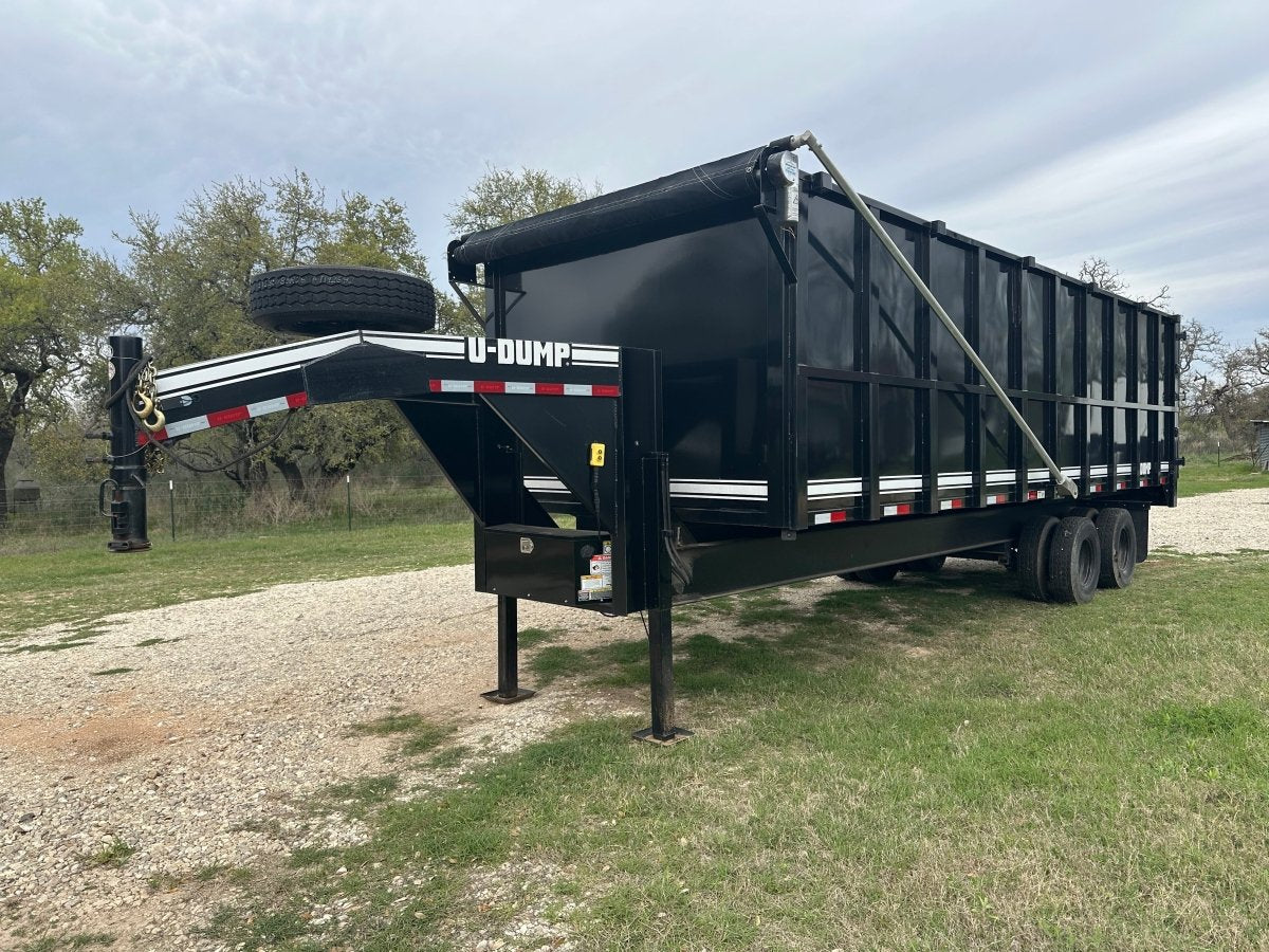 USED 2023 96"x20' U - Dump Gooseneck Dual Tandem Dump Trailer 0524 - J4 Trailer