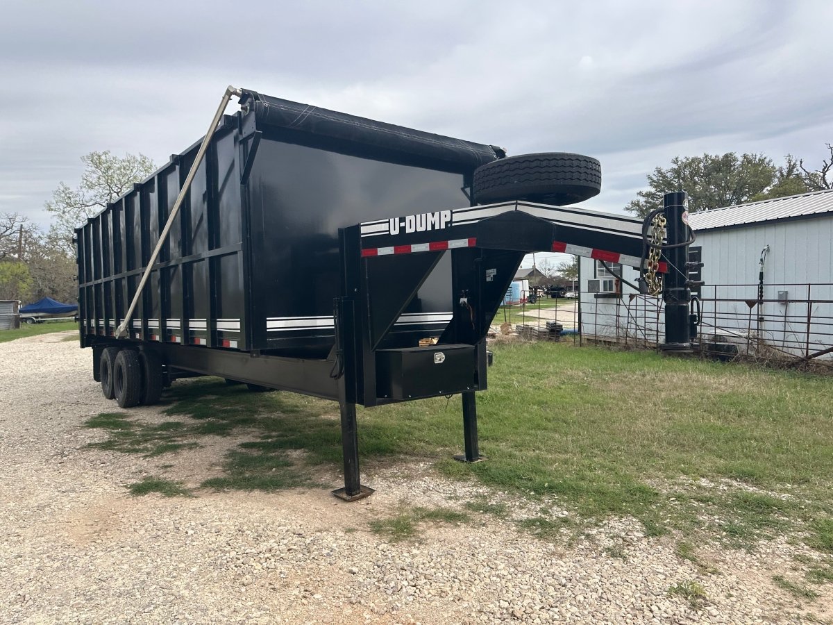 USED 2023 96"x20' U - Dump Gooseneck Dual Tandem Dump Trailer 0524 - J4 Trailer
