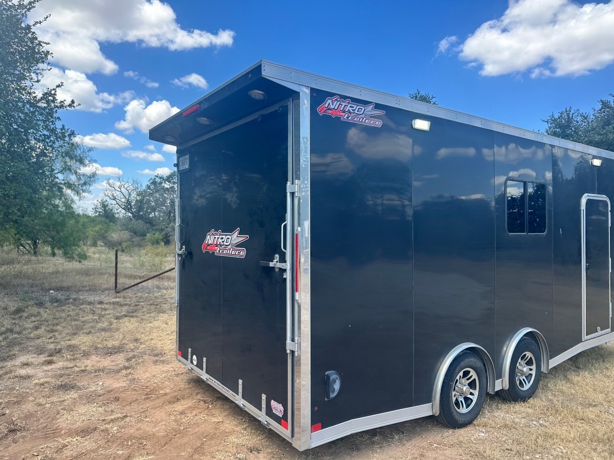 USED Alcom Nitro 8.5x20 Cargo Carhauler Tandem BLACK - 5618 - J4 Trailer