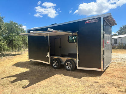 USED Alcom Nitro 8.5x20 Cargo Carhauler Tandem BLACK - 5618 - J4 Trailer