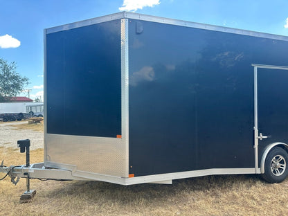 USED Alcom Nitro 8.5x20 Cargo Carhauler Tandem BLACK - 5618 - J4 Trailer