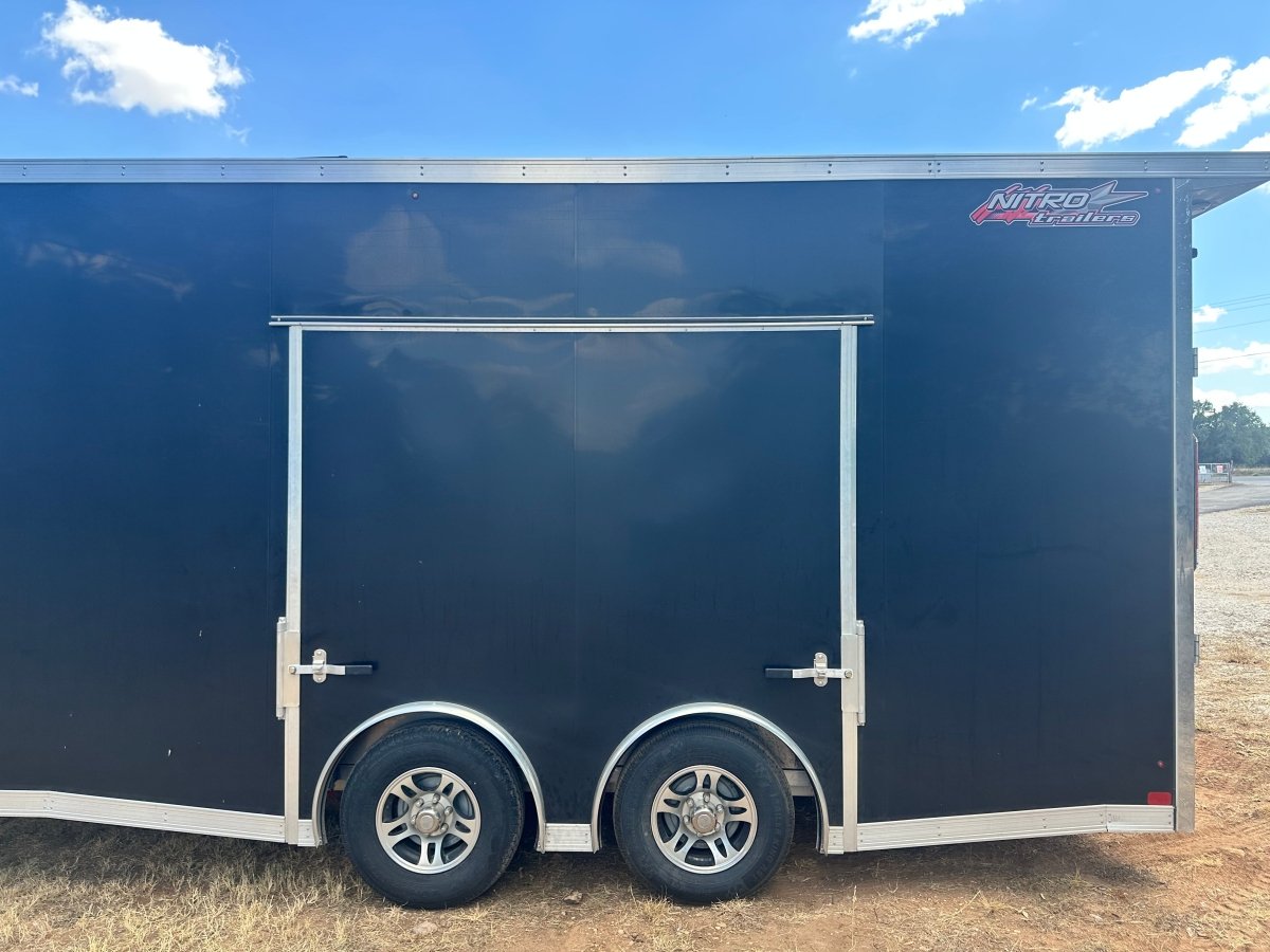 USED Alcom Nitro 8.5x20 Cargo Carhauler Tandem BLACK - 5618 - J4 Trailer